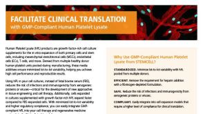 GMP-Compliant Human Platelet Lysate Flyer