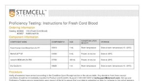 Fresh Cord Blood Worksheet