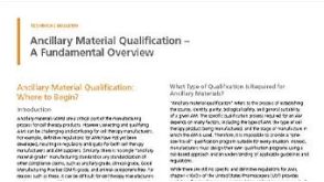 Ancillary Material Qualification