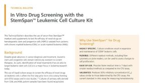 使用StemSpan™白血病细胞培养试剂盒进行体外药物筛选