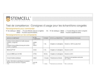 Worksheet for Proficiency Testing with Frozen Samples (French)