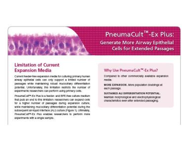 PneumaCult™-Ex Plus: Generate More Airway Epithelial Cells for Extended Passages