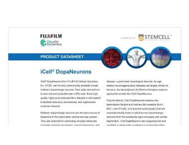 CDI iCell Dopa Neurons Data Sheet