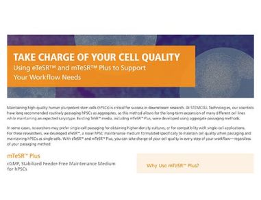 Achieve Cell Quality with eTeSR™ and mTeSR™ Plus