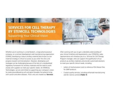 Services for Cell Therapy by STEMCELL Technologies
