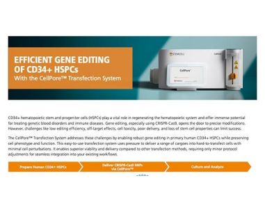 Efficient Gene Editing of CD34+ HSPCs with CellPore™