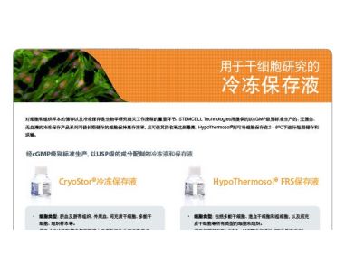 Cryopreservation Media for Stem Cell Research