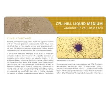 CFU-Hill Liquid Medium - Products for Angiogenic Cell Research