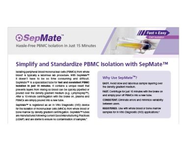 SepMate&trade; Hassle-Free PBMC in Just 15 Minutes