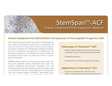 StemSpan&trade;-ACF: Animal Component-Free Expansion Medium