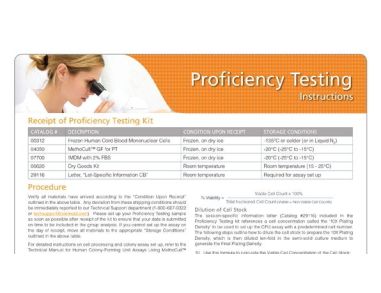 Frozen Cord Blood Proficiency Testing Worksheet