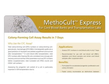 Colony-Forming Cell Assay Results in 7 Days