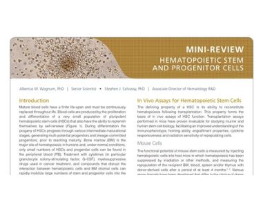 Hematopoietic Stem and Progenitor Cells (HSPCs): Isolation, Culture, and Assays