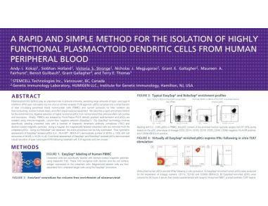 Rapid Cell Isolation of Highly Functional Plasmacytoid Dendritic Cells from Human Peripheral Blood