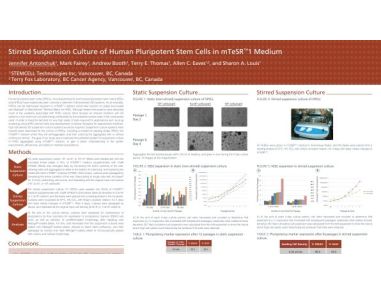 Stirred Suspension Culture of Human Pluripotent Stem Cells in mTeSR™1 Medium