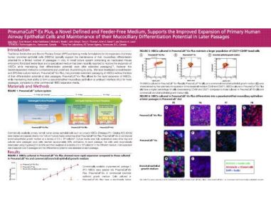 PneumaCult™-Ex Plus, a Novel Defined and Feeder-Free Medium, Supports the Improved Expansion of Primary Human Airway Epithelial Cells
