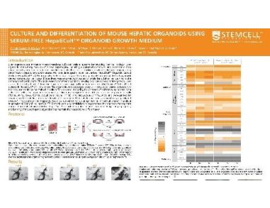 Culture and Differentiation of Mouse Hepatic Organoids Using Serum-free Hepaticult™ Organoid Growth Medium