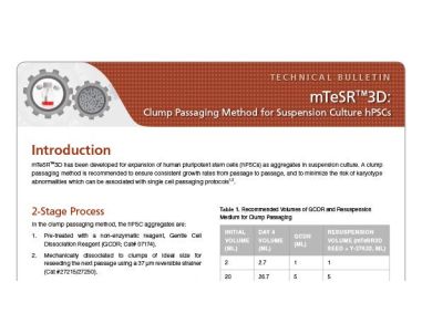 mTeSR™3D: Clump Passaging Method for Suspension Culture hPSCs