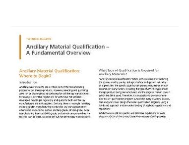 Raw Material Qualification