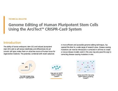 Human Pluripotent Stem Cell Genome Editing Using the ArciTect™ CRISPR-Cas9 System