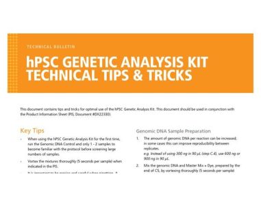 hPSC Genetic Analysis Kit Technical Tips & Tricks