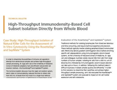 High-Throughput Immunodensity-Based Cell Subset Isolation Directly from Whole Blood