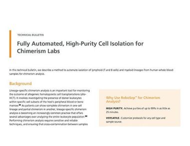 Fully Automated, High-Purity Cell Isolation for Chimerism Labs