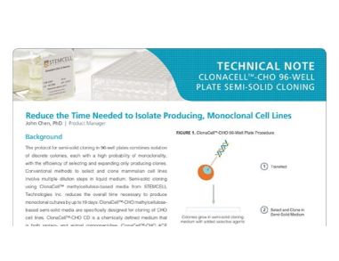 Protocol for Cloning CHO Cell Lines Using ClonaCell™-CHO Semi-Solid Medium