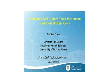 Development of Simplified and Defined Cell Culture for Human Pluripotent Stem Cells
