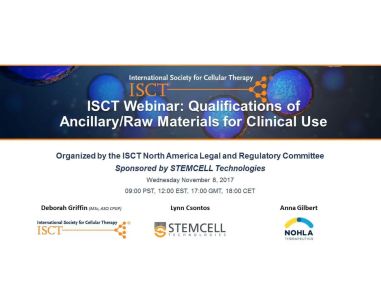 Qualification of Ancillary/Raw Materials for Clinical Use